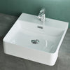 White Semi Recessed Bathroom Basin Ceramic Countertop Sink Rectangle Washbasin