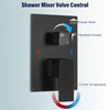 Black Matte Bathroom Faucet Set Square Rainfall/Handheld Shower Water Taps Kit
