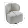 Rotating Single Sofa Swivel Cuddle Armchair White Teddy Boucle Accent Tub Chairs