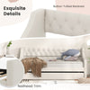 Linen Upholstered Daybed Single Size Trundle Bed Sofa Bed Frame