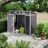 6 x 4 ft Plastic Shed Outdoor Garden Tools Storage House Double Doors，Window