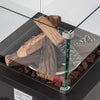 eGlass Flame Gas Patio Heater with Lava Rocks and Logs - Black