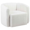 Pumpkin Shaped Reading Armchair Accent Chair with Curved Backrest