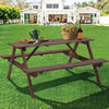 4/6 Seater Garden Picnic Bench Wooden Rectangle Table Patio Set Outdoor Brown UK