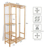 Solid Wood Coat Rack Stand Clothes Hanging Rail Rack Shelf Closet Portable Use