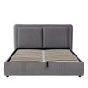 Ottoman Storage Bed Frame 4ft6 Double Bed with Headboard Velvet Fabric Grey