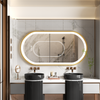 Glam Smart LED Bathroom Mirror Frontlit Anti-fog Vanity Mirror Sanding Gold Edge