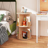 Round Spinning Corner Bookcase w/Bear Baffles Natural