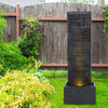 Outdoor Garden Patio Water Fountain Feature W/Light Tall Waterfall Electric Pump
