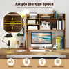 COSTWAY Desktop Bookshelf Desk Hutch Shelf for Computer Monitor-Natural