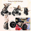 High Landscape Toddler Pushchair with Aluminum Frame & EVA Wheels-Beige