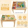 2-in-1 Kids Activity Table Wooden Children Activity Table W/ Reversible Tabletop