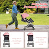 Portable Baby Stroller One-Hand Folding Pushchair W/Adjustable Backrest Footrest