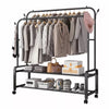 Heavy Duty Metal Double Rail Clothes Garment Hanging Rack Shelf Display Stand