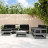 7 Piece Garden Lounge Set Grey Solid Wood Pine