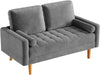 Modern 2 Seater Velvet Sofa Modern Couch Love Seat Settee for Living Room Grey