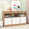 Multifunctional Display Cabinet Toy Storage Organizer w/2 Drawers-Natural