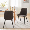Set of 2 Dining Chairs Faux Leather PU Cushion Padded Seat Metal Legs Restaurant