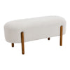 Modern Footrest Entryway Bench Oval Long Pouffe Padded Vanity Seat Shoe Bench