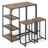 2 Person Dining Furniture Set 3-Piece Bar Table Set-Brown