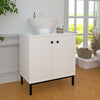 High Gloss Bathroom Sink Cabinet Under Basin Unit Cupboard 2 Door Storage White