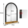Retro Arched Wall Mirror with Shelf Anti-rust Farmhouse Vanity Mirror Over Sink