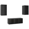 SVV 3 Piece TV Cabinet Set High Gloss Black Engineered Wood