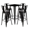 Industrial Bar Stools Table Set Vintage Tall Chair Metal Breakfast Dining Set UK
