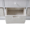 Shoe Bench 3 Drawers 3 Baskets Hallway Footware Organiser Cabinet Cushion Seat