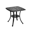 Vintage 62.5x 62.5cm Cast Aluminium Outdoor Garden Table w/Dia.4cm Umbrella Hole