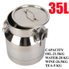 35L Stainless Steel Milk Churn Can Bucket Container Ghee Pot+handle+Sealed lid