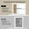 Vanity Makeup Desk Dressing Table with Led Lights Large Mirror 7 Drawers White