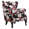 Chesterfield Wing Back Armchair Studded Fabric Upholstered Lounge Tub Sofa Chair