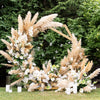 Dual-Hexagon Wooden Wedding Arch Backdrop Stand Archway Boho Party Arbor