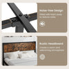 Double Size Metal Bed Frame Industrial Platform Bed w/ 9 Support Legs Noise Free