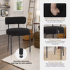 Set of 4 Modern Dining Chair Upholstered Soft Kitchen Chairs Teddy Fleece Black