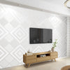 3D Cube Geometric Panelling Feature Wall Rhombus Plaster Panel Effect Wallpaper