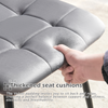 Dining Chairs Set of 4 Velvet Soft Padded Metal Legs Grey Kicthen Home Chair