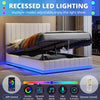 OTTOMAN STORAGE BED FRAME 4FT6 DOUBLE 5FT KING WITH HYDRAULIC STORAGE, LED LIGHT