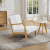 NEW Wooden Frame Reading Armchair Teddy Fleece Single Sofa Leisure Accent Chair