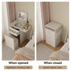 Modern Dressing Vanity Table Set with LED Mirror Stool Side Panel 2 Drawers
