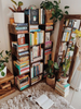 Tall Rustic Bookcase 13 Compartment Storage Shelf Unit Modern Display Cabinet