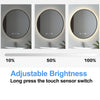 Gold/Black Round LED Bathroom Mirror With Warm Backlit Lights Clock Demister