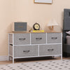 5 Drawers Chest of Drawers with Wood Tabletop Fabric Drawers for Bedroom