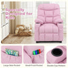 Toddler Upholstered Lounge Recliner PU Leather Armchair with Footrest-Pink