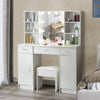 Vanity Makeup Desk Dressing Table Set with 10 LED Lights Mirror Stool 3 Drawers