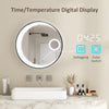 Round LED Bathroom Mirror 60cm 3 Color Illuminate with 5x Magnification Anti-Fog
