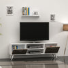 Horus TV Stand Cabinet 120cm Finished in White & Walnut With Floating Shelve