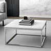 Square White Marble Effect Coffee Table - Kemi DEM002