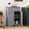 Floor Storage Cabinet Modern Buffet Sideboard with Drawer & Doors-Grey